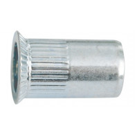 Nitovacie matice - guľatý rýhovaný driek - zápustná hlava - hliník - 4x11,5 mm - rozsah upínania 1,5 - 3,5 mm