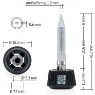Spájkovací hrot. MK2. Ersa. tvar dláta, 1,2 mm